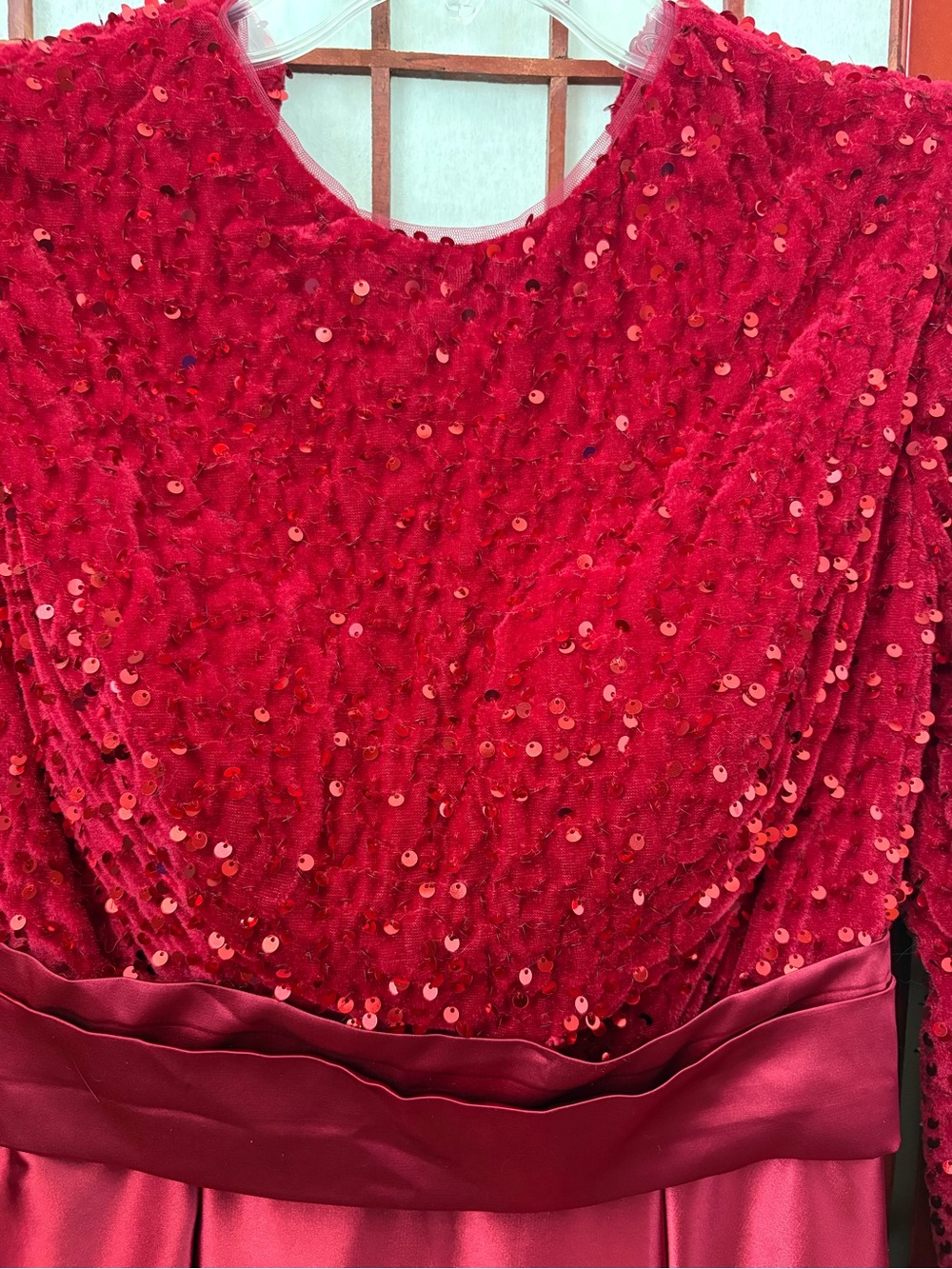 Red Sequin Silky Cocktail Dress - Women